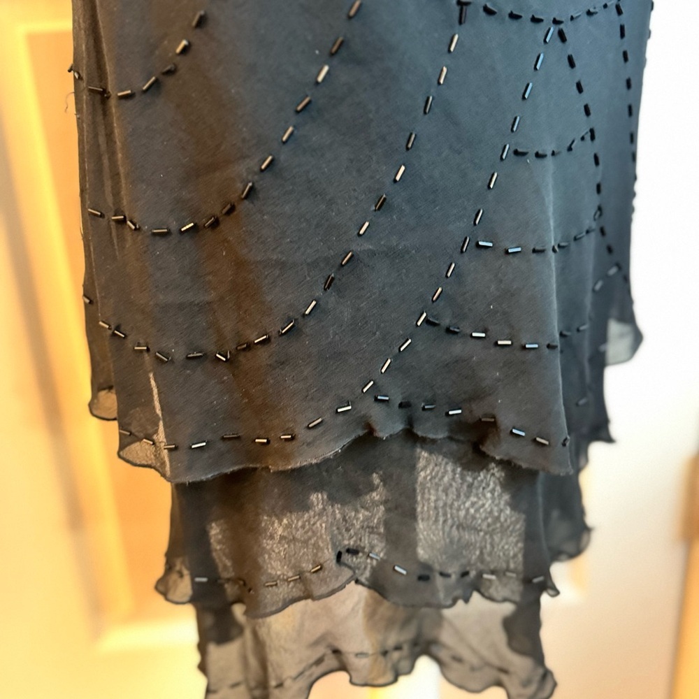 Vintage Jones New York Black Beaded Mini Dress - Picture 3 of 12
